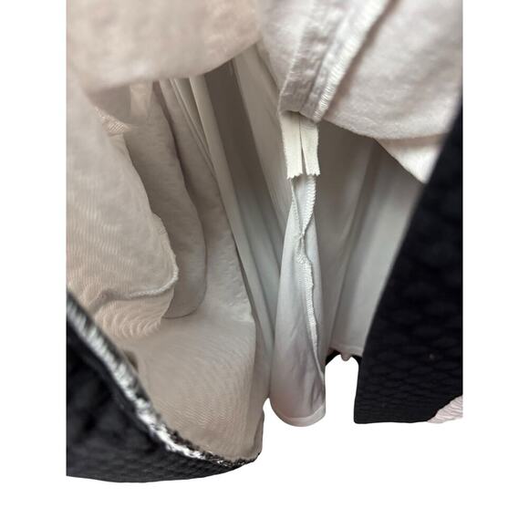 Eliza J White Fit & Flare Textured Knit Dress 8 Elegant Boat Neck 3/4 Sl A-Line - Picture 6 of 8